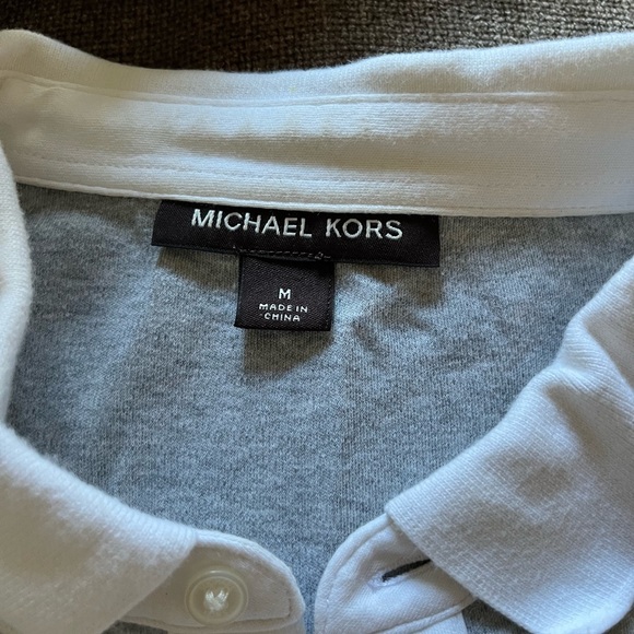 Michael Kors Men’s Gray & White Polo Shirt - Medium - Picture 3 of 7